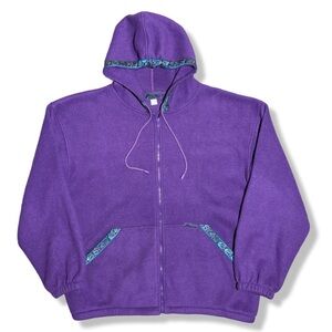 Vintage 90s Purple Fleece Zip-Up Hoodie